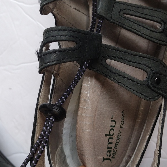 JAMBU Memory Foam Green Leather Sandals | Size 9M - Picture 13 of 13